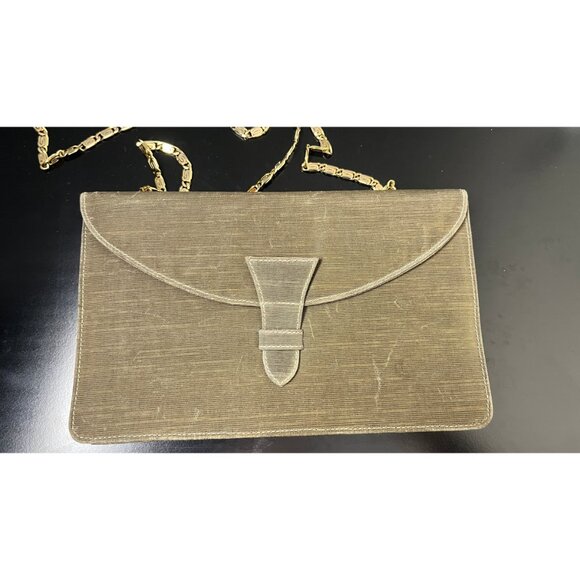 Giorgio Armani Handbags - GIORGIO ARMANI OLIVE GOLD CHAIN EVENING ENVELOPE BAG